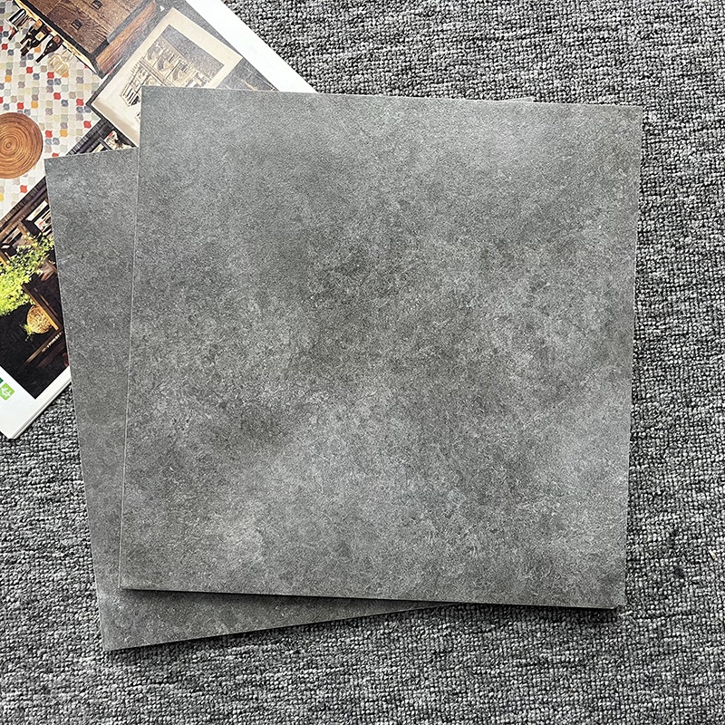 300X300 600X600 Non Slip Modern Cement Style Dark Grey Bathroom Ceramic Floor Tiles