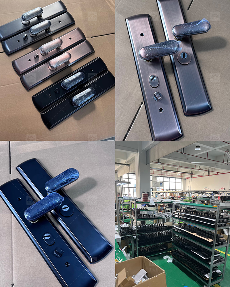 Interior Bathroom Bedroom Wood Handle Door Locks for Wooden Doors Modern Luxury Design Easy Installation Villa & Hotel Use