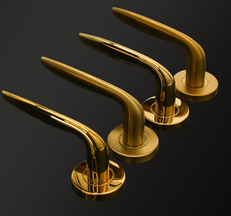 Premium Matte Gold Finish Door Lock Keyed Cylinder Modern Design for Hotels Apartments Durability Meets Style Easy