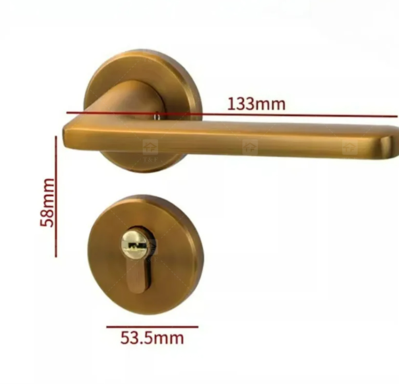 Premium Matte Gold Finish Door Lock Keyed Cylinder Modern Design for Hotels Apartments Durability Meets Style Easy