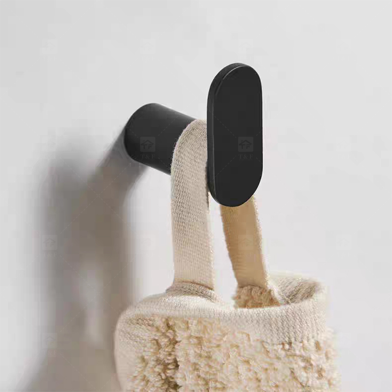 Black Bath Washing Room Robe Hanger Hook Modern Wall Mount Stainless Steel Clothes Hat Robe Hanger Hook