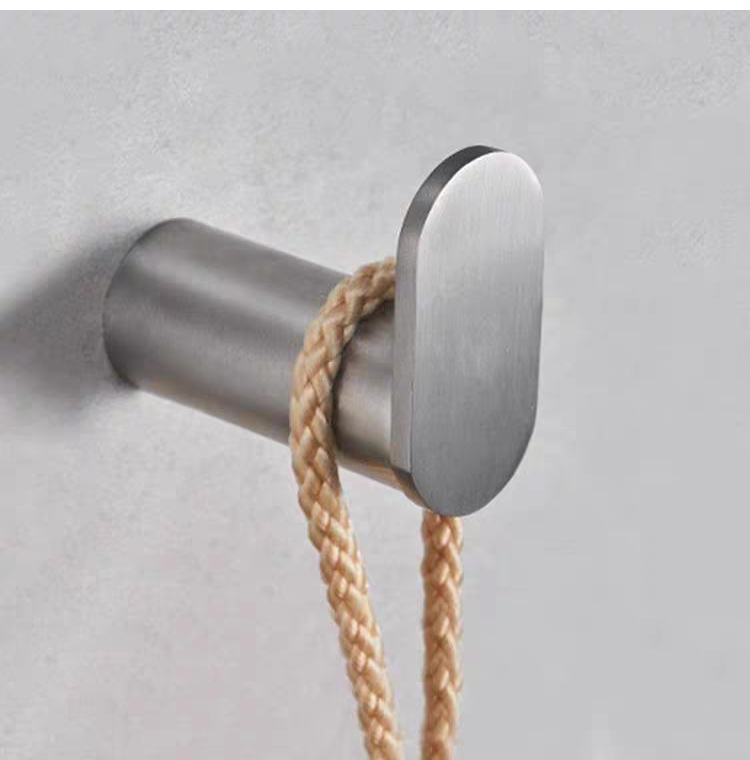 Black Bath Washing Room Robe Hanger Hook Modern Wall Mount Stainless Steel Clothes Hat Robe Hanger Hook