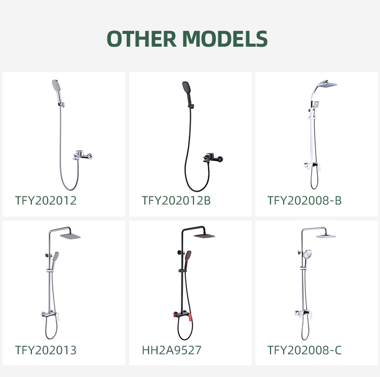 Good Quality Shower Faucets Shower Unit Rain Bathroom Mixer square Rain White Shower Set