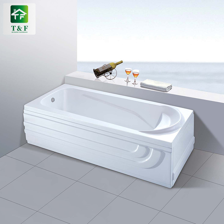 Bathroom Solid Surface Acrylic Sanitary Ware Hotel Colorful Light Freestanding 1.7m Bathtub