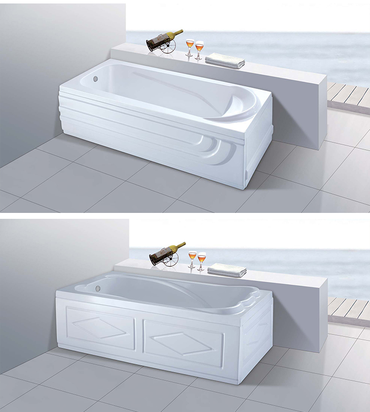 Bathroom Solid Surface Acrylic Sanitary Ware Hotel Colorful Light Freestanding 1.7m Bathtub