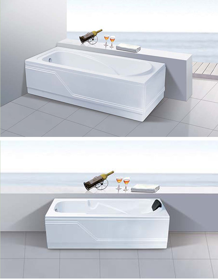 Bathroom Solid Surface Acrylic Sanitary Ware Hotel Colorful Light Freestanding 1.7m Bathtub