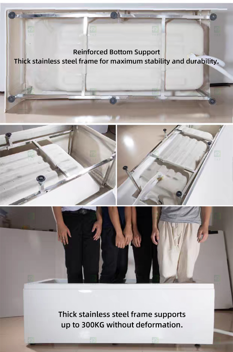 Bathroom Solid Surface Acrylic Sanitary Ware Hotel Colorful Light Freestanding 1.7m Bathtub