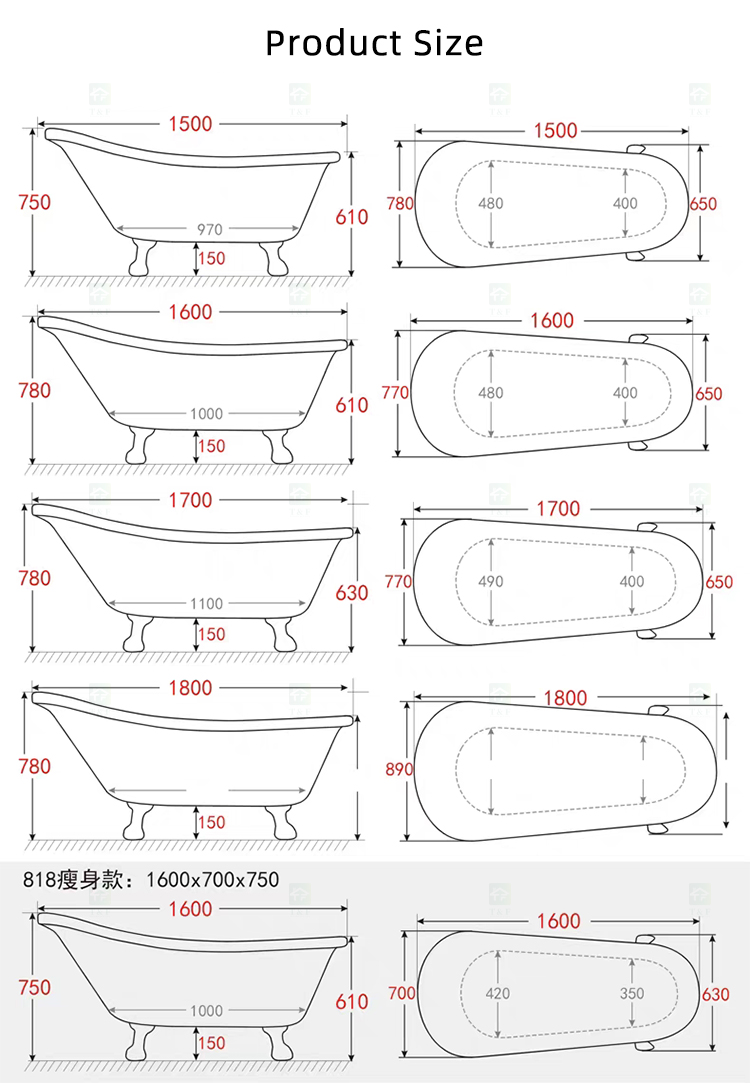 Classical Design Golden Appearance Irregular Acrylic Freestanding Bathtub With 4 Leg