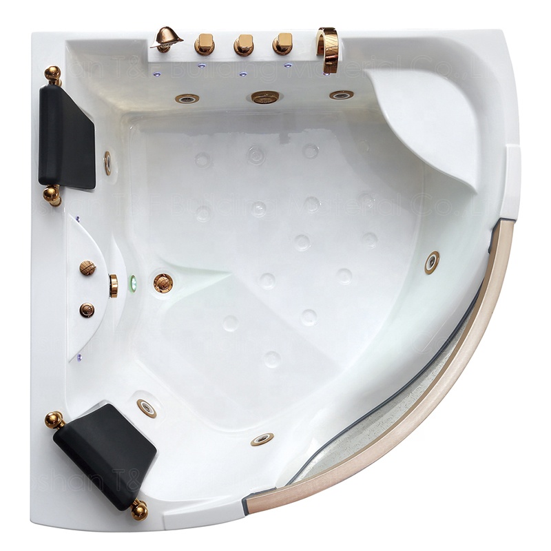 Hot Sale Acrylic Material Freestanding Corner Jaccuzi Bath Tub Air Spa Jet Whirlpool Massage Bathtub