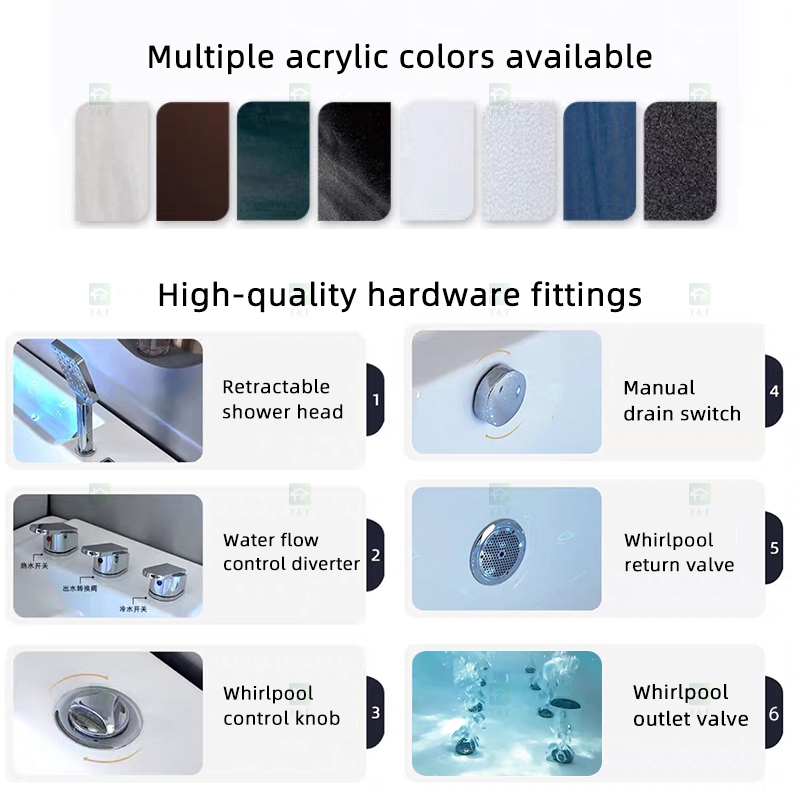 Hot Sale Acrylic Material Freestanding Corner Jaccuzi Bath Tub Air Spa Jet Whirlpool Massage Bathtub