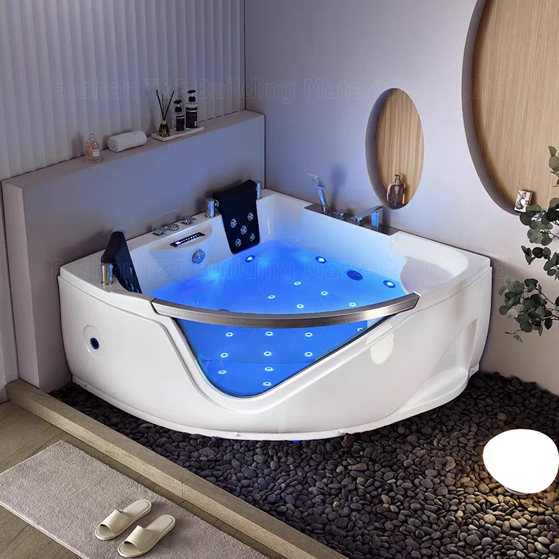 Hot Sale Acrylic Material Freestanding Corner Jaccuzi Bath Tub Air Spa Jet Whirlpool Massage Bathtub