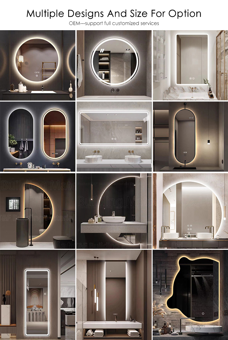 Large Glass Wall Beauty Hair Salon Bathroom Dressing Illuminated Full Body Length Mirror With Led Lights