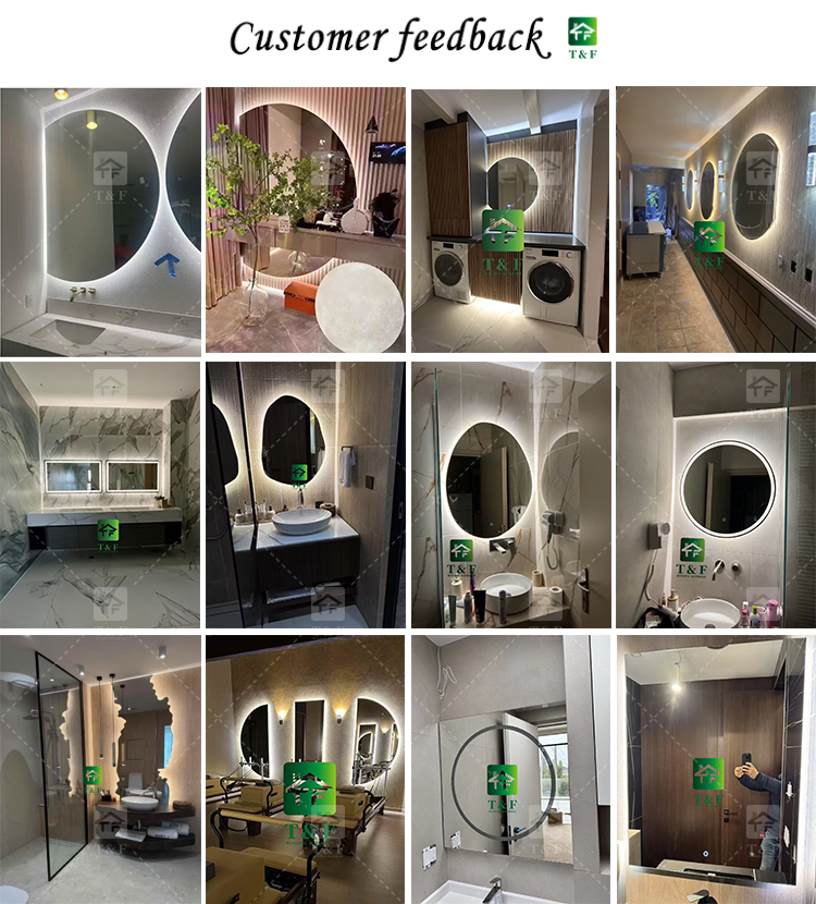 Large Glass Wall Beauty Hair Salon Bathroom Dressing Illuminated Full Body Length Mirror With Led Lights