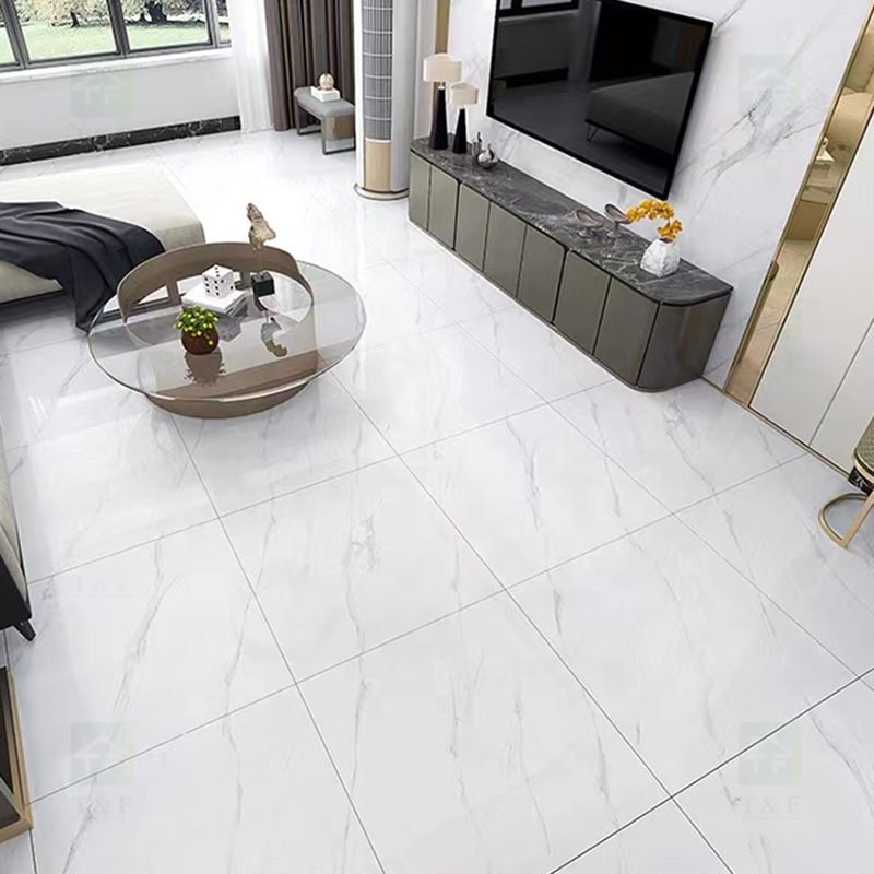60x60 Carrara White Vitrified Glazed Ceramic Tile for Floor Porcelain Floor Tiles