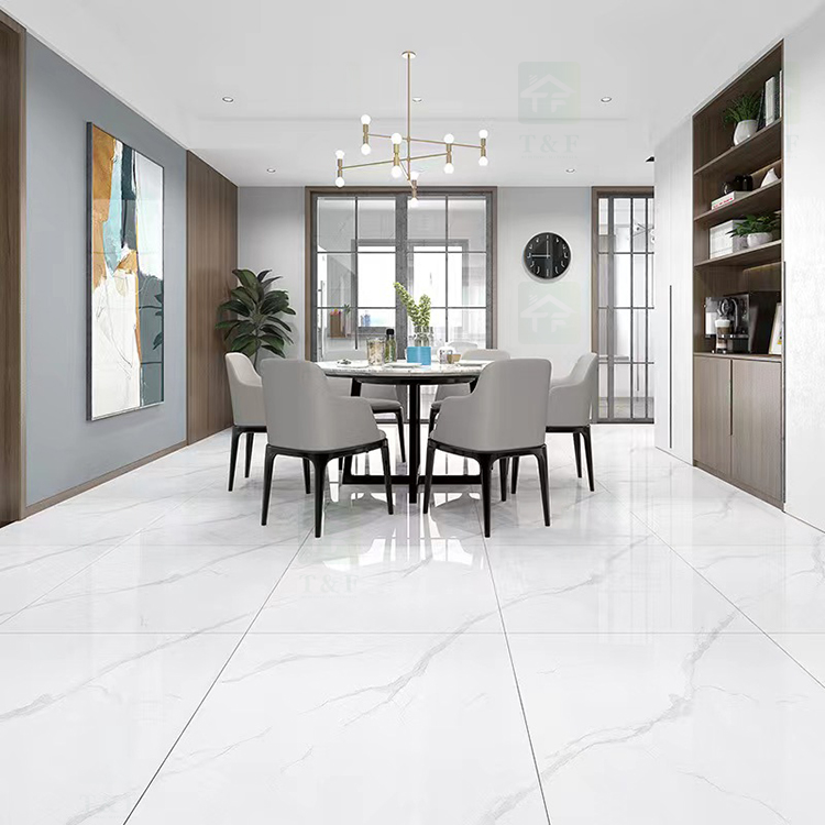 60x60 Carrara White Vitrified Glazed Ceramic Tile for Floor Porcelain Floor Tiles