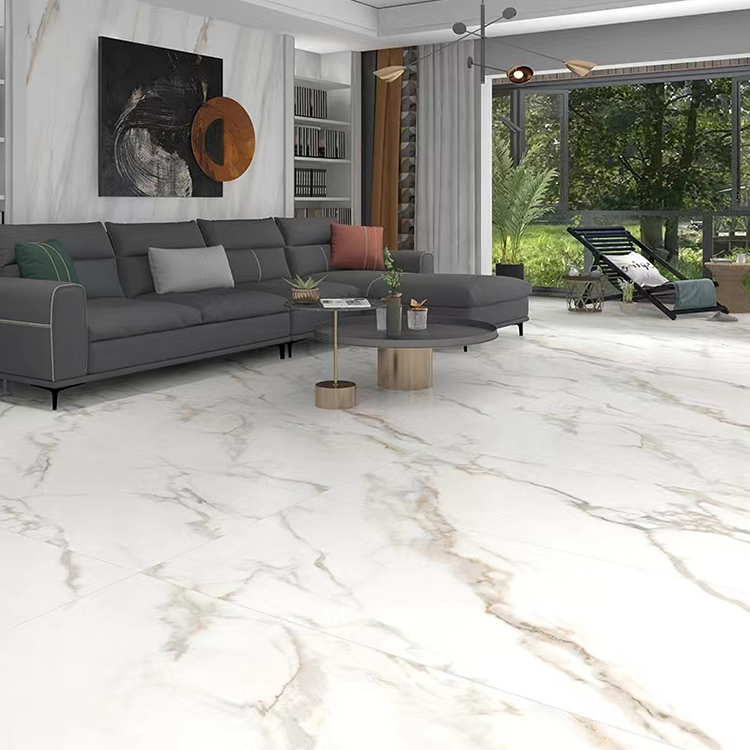 60x60 Carrara White Vitrified Glazed Ceramic Tile for Floor Porcelain Floor Tiles