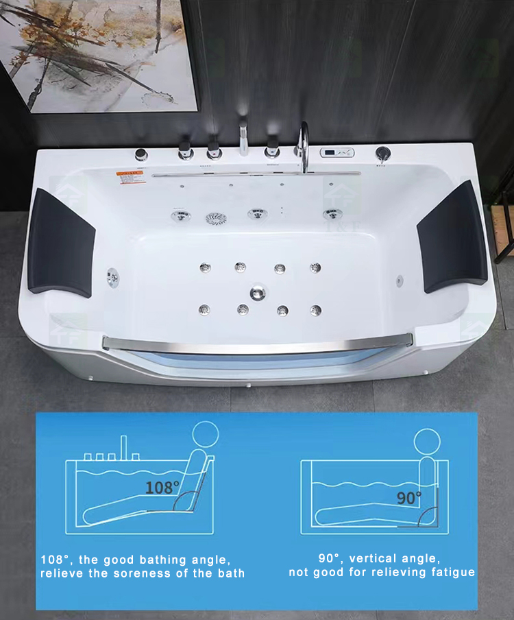 Leakage Protection Hot Tub Bath Led Color Light Jet Whirlpool Waterfall Massage Bathtub