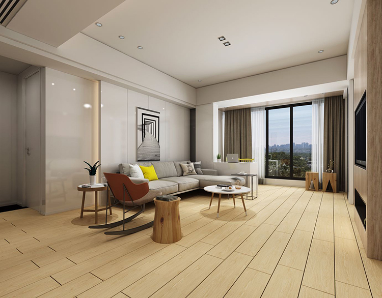 Dark Gray Matte Porcelain Tiles 200 X 1000mm Interior Anti-slip Wooden Floor Tile