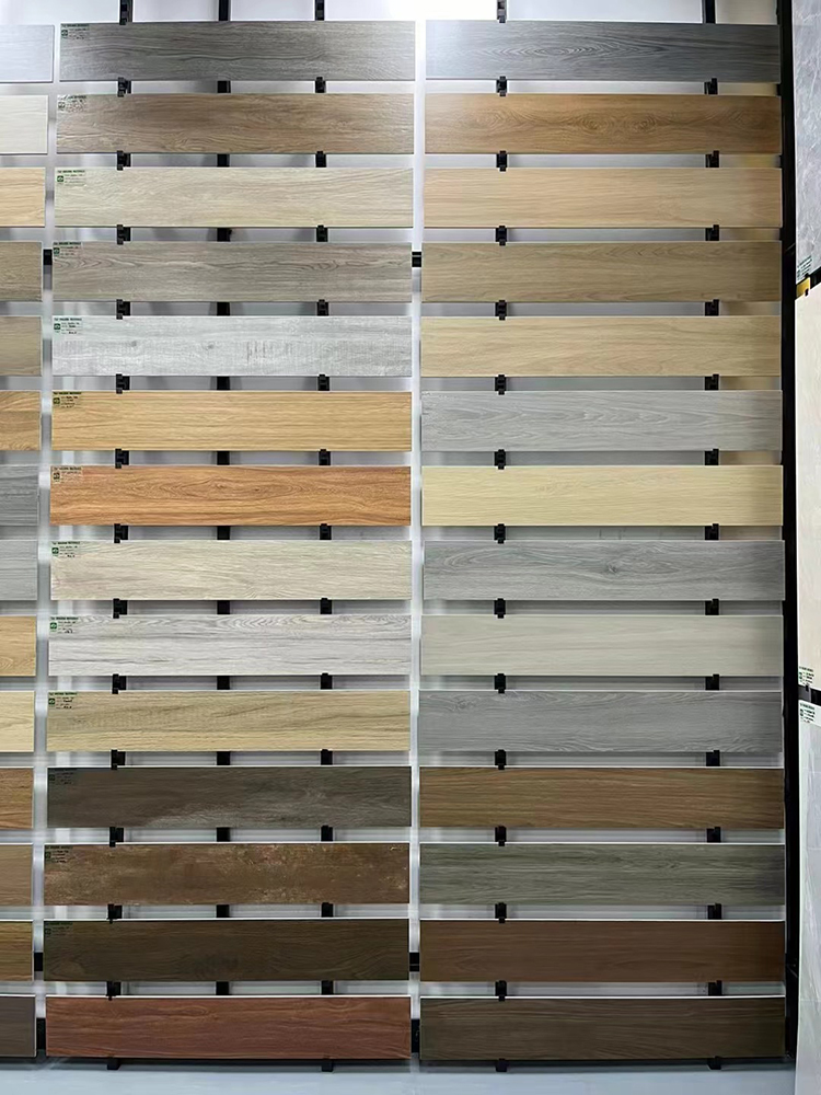 Modern Floor Wood Tiles Matte Surface Wood Like Texture Floor Ceramic Brown Grey Porcelain Wooden Tile