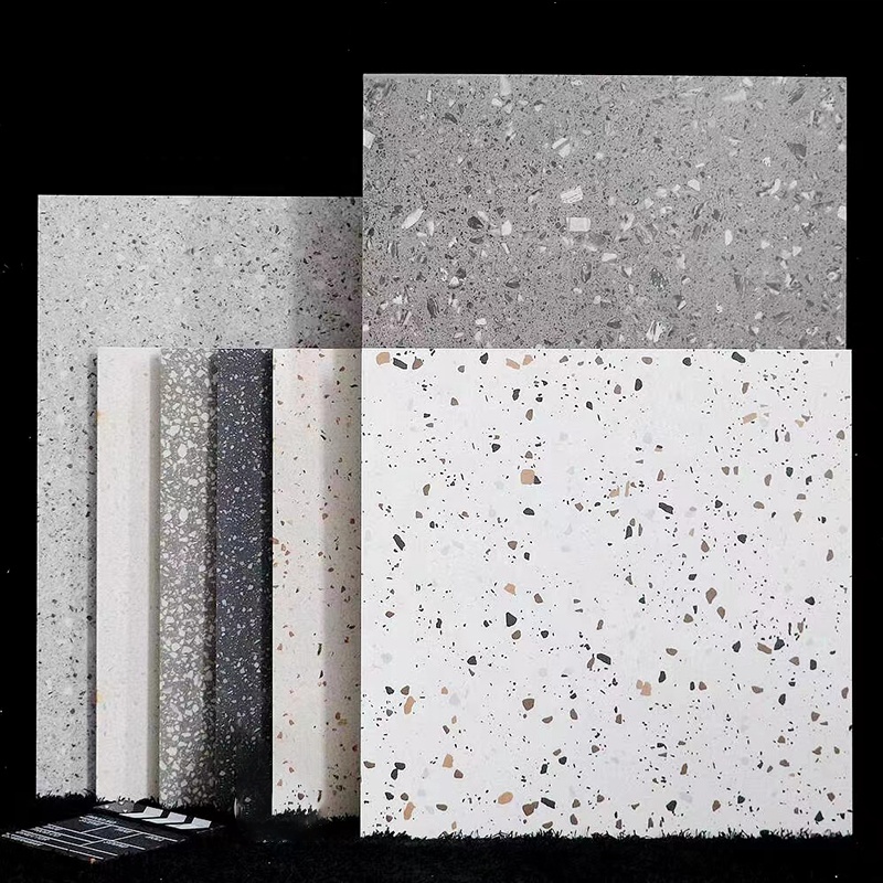 600x600 Matt Finish White Grey Cement Look Porcelain Rustic Restaurant Store Kitchen Floor Terrazzo Tile