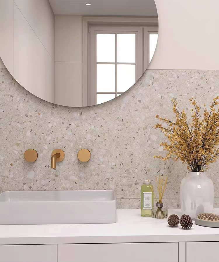 600x600 Matt Finish White Grey Cement Look Porcelain Rustic Restaurant Store Kitchen Floor Terrazzo Tile