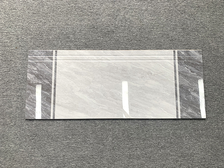 High Glossy Full Body Villa Ceramic Stairs Tiles Grey Marble Look Polished Glazed Ceramic Staircase Step Tiles