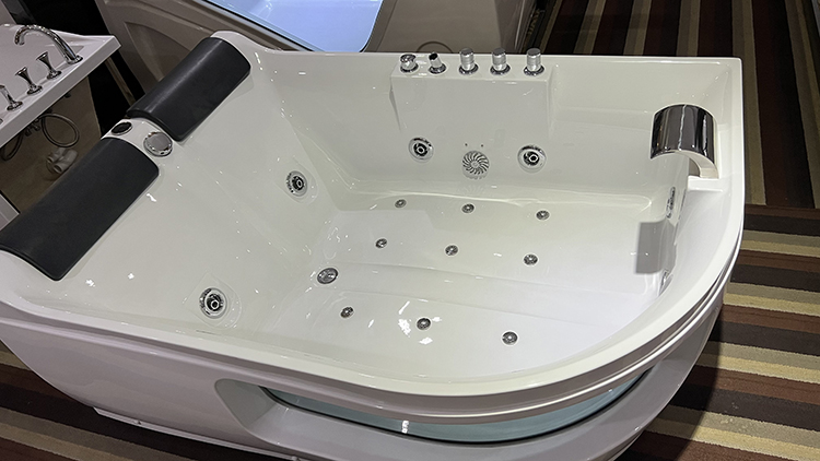 Indoor 2 Person Couple Spa Bath Hydromassage Jetted Tub Air Bubble Massage Corner Bathtub