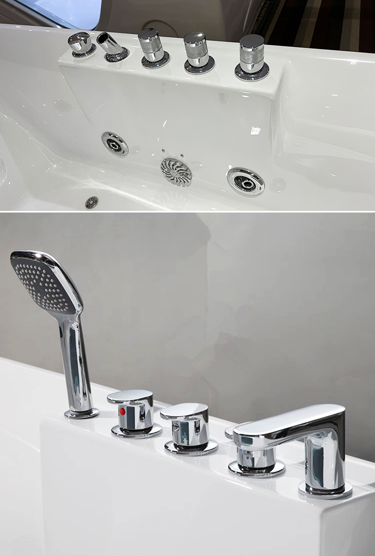 Indoor 2 Person Couple Spa Bath Hydromassage Jetted Tub Air Bubble Massage Corner Bathtub