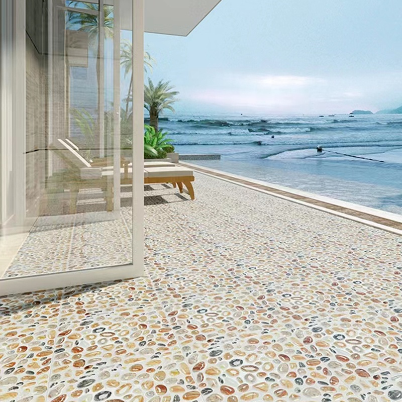 300x300mm Uneven Cobblestone 3D Mold Rustic Matte Glazed Surface Ceramic Outdoor Garden Balcony Bathroom Shower Floor Tile
