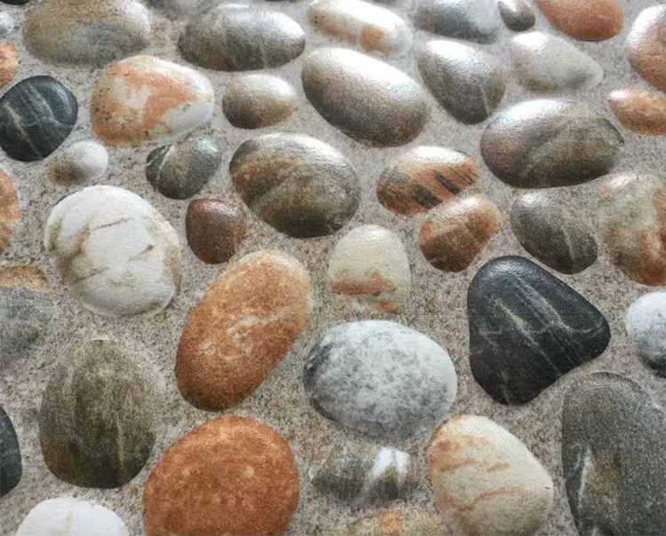 300x300mm Uneven Cobblestone 3D Mold Rustic Matte Glazed Surface Ceramic Outdoor Garden Balcony Bathroom Shower Floor Tile