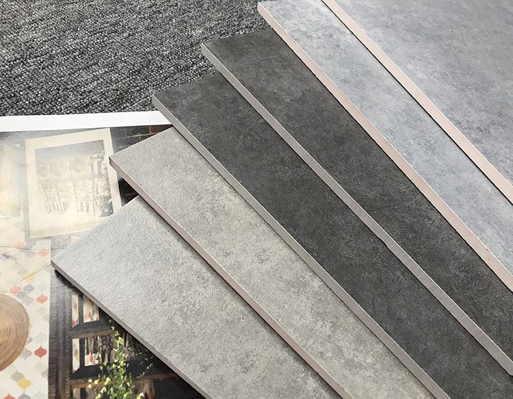 300X300 600X600 Non Slip Modern Cement Style Dark Grey Bathroom Ceramic Floor Tiles