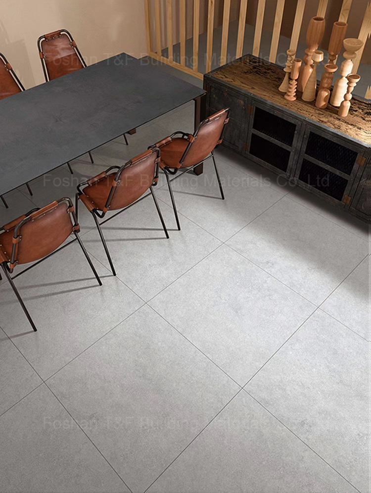 300X300 600X600 Non Slip Modern Cement Style Dark Grey Bathroom Ceramic Floor Tiles