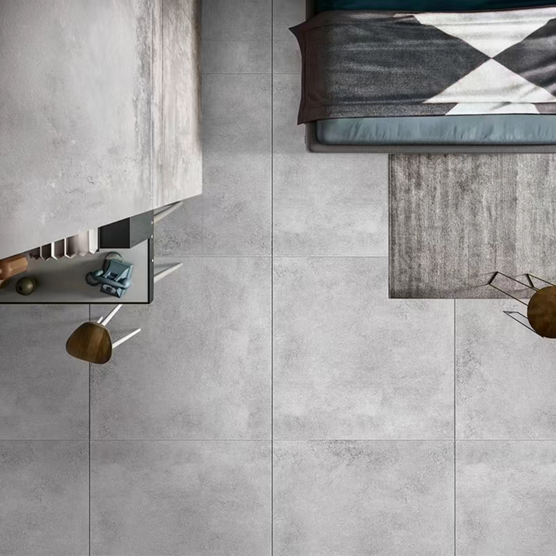 300X300 600X600 Non Slip Modern Cement Style Dark Grey Bathroom Ceramic Floor Tiles