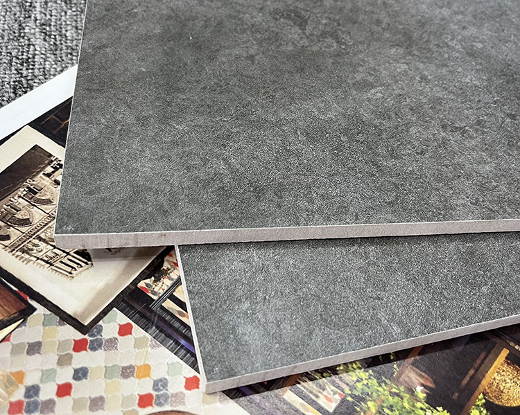 300X300 600X600 Non Slip Modern Cement Style Dark Grey Bathroom Ceramic Floor Tiles