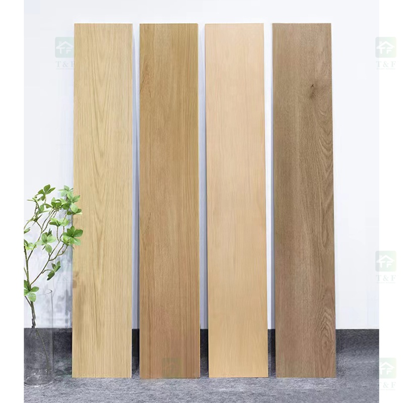 Wood Grain Finish Effect Design Ceramic Tiles for Floor Porcelain Wooden Plank Floor Tiles
