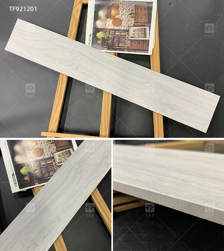 Wood Grain Finish Effect Design Ceramic Tiles for Floor Porcelain Wooden Plank Floor Tiles