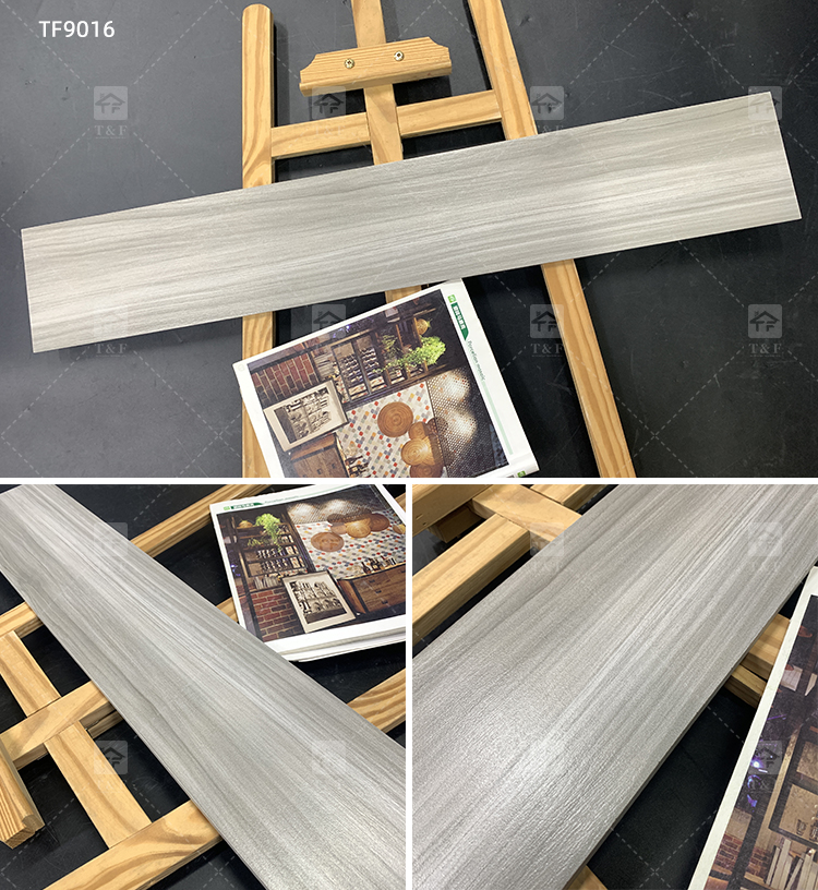 Wood Grain Finish Effect Design Ceramic Tiles for Floor Porcelain Wooden Plank Floor Tiles