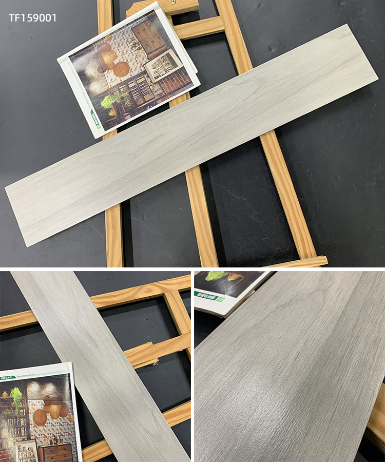 Wood Grain Finish Effect Design Ceramic Tiles for Floor Porcelain Wooden Plank Floor Tiles