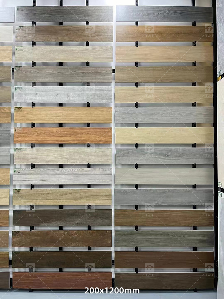 Wood Grain Finish Effect Design Ceramic Tiles for Floor Porcelain Wooden Plank Floor Tiles