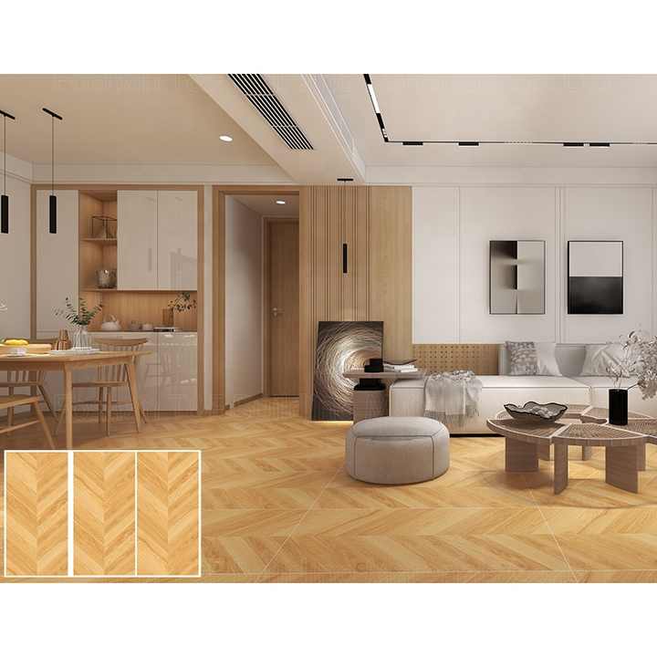 House Interior Design 600x1200mm Ceramic Brown Wood Tiles for House Porcelain Tile Wooden
