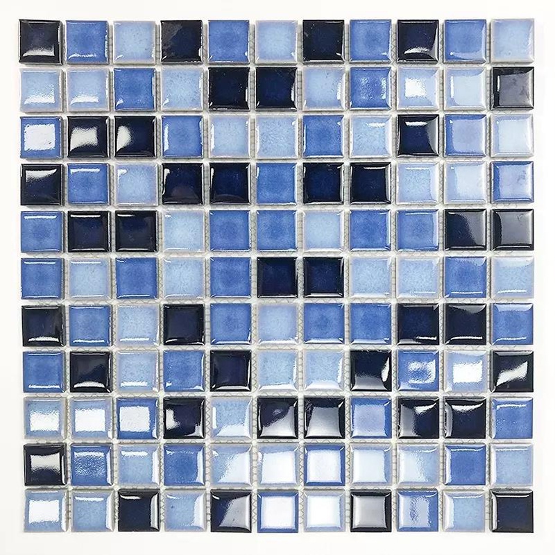Wholesale Blue Square Garden Pool Fish Pond Landscape Pool Wall and Floor Tiles Ceramic Mosaic Swimming Pool Tiles