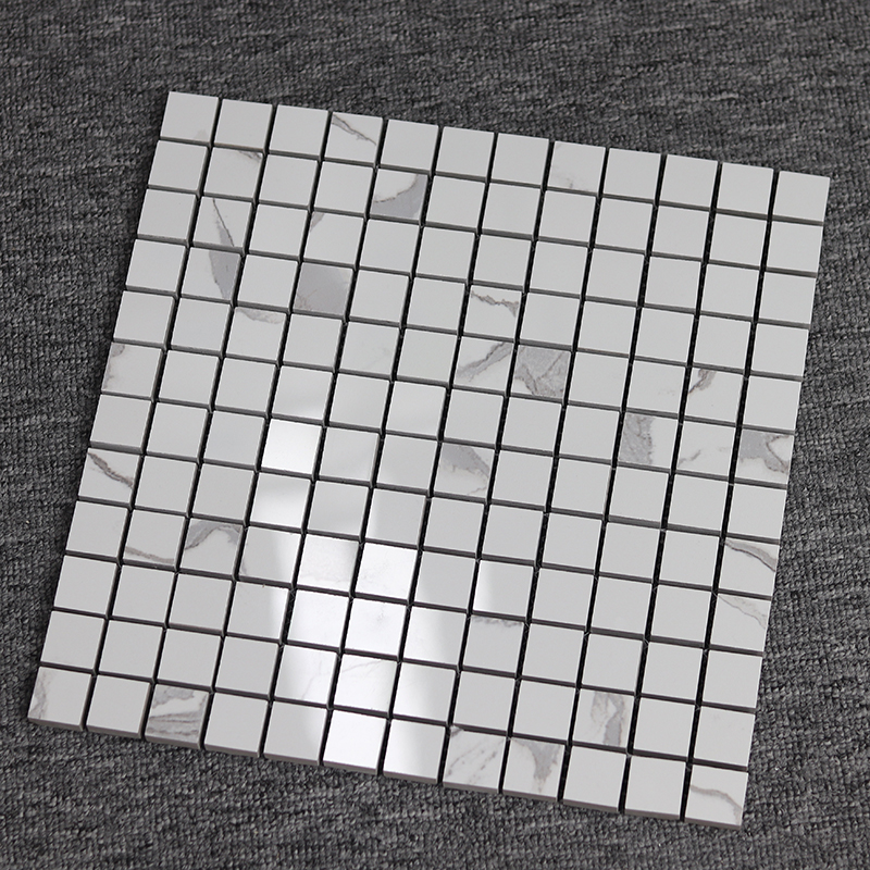 New Cut From Full Polished Glazed Bathroom Kitchen Backsplash Floor Wall White Carrara Porcelain Marble Mosaic Tile