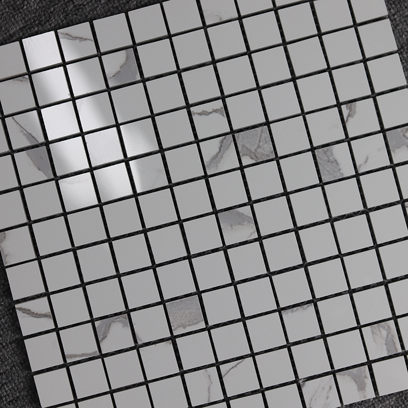 New Cut From Full Polished Glazed Bathroom Kitchen Backsplash Floor Wall White Carrara Porcelain Marble Mosaic Tile