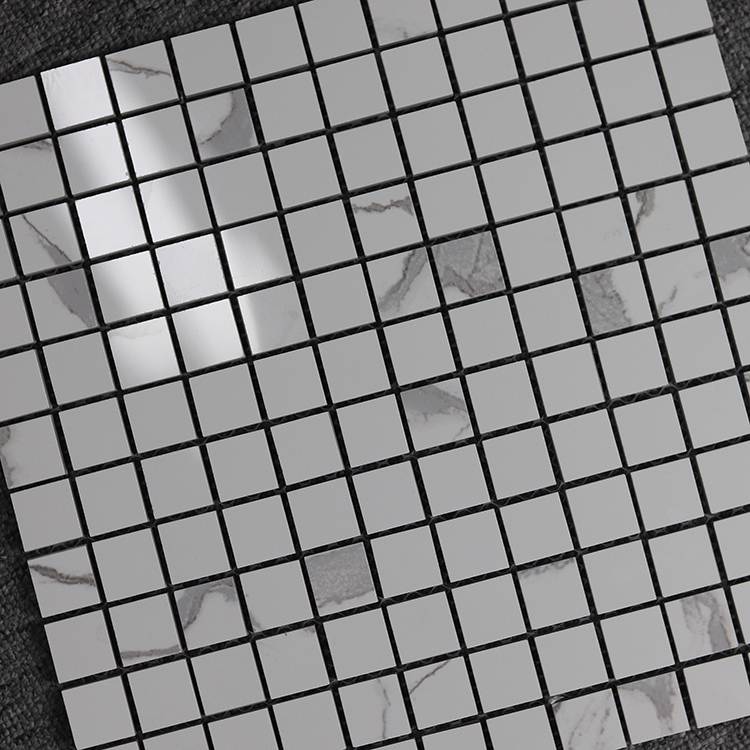 New Cut From Full Polished Glazed Bathroom Kitchen Backsplash Floor Wall White Carrara Porcelain Marble Mosaic Tile