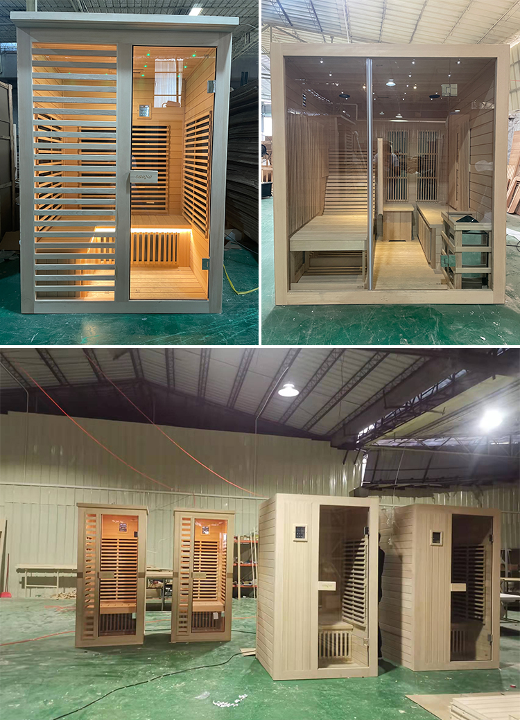 4-6 Person Traditional Outdoor Wood Cube Deluxe Healthy Steam Sauna House Far Infrared Sauna Room