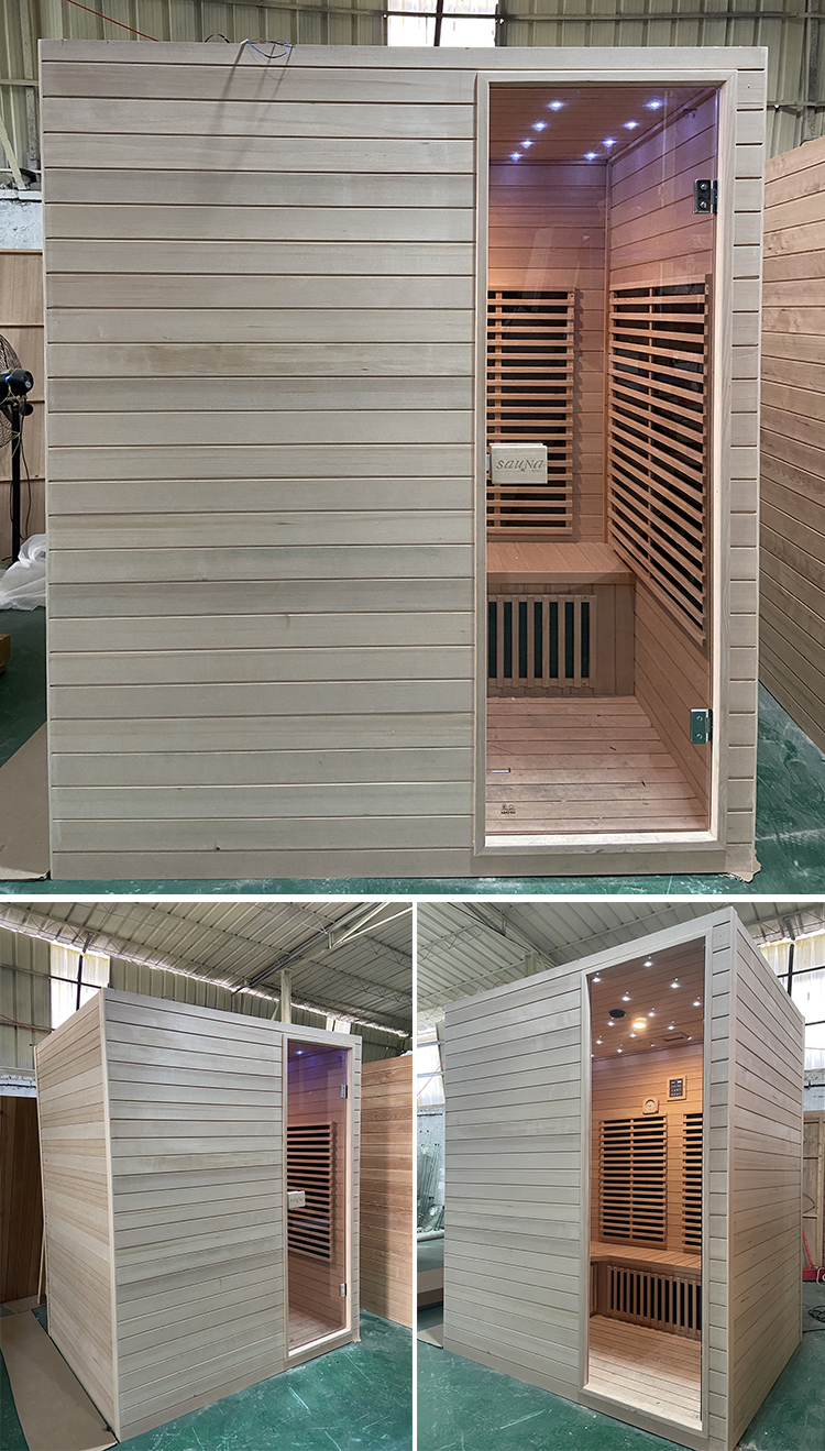 4-6 Person Traditional Outdoor Wood Cube Deluxe Healthy Steam Sauna House Far Infrared Sauna Room