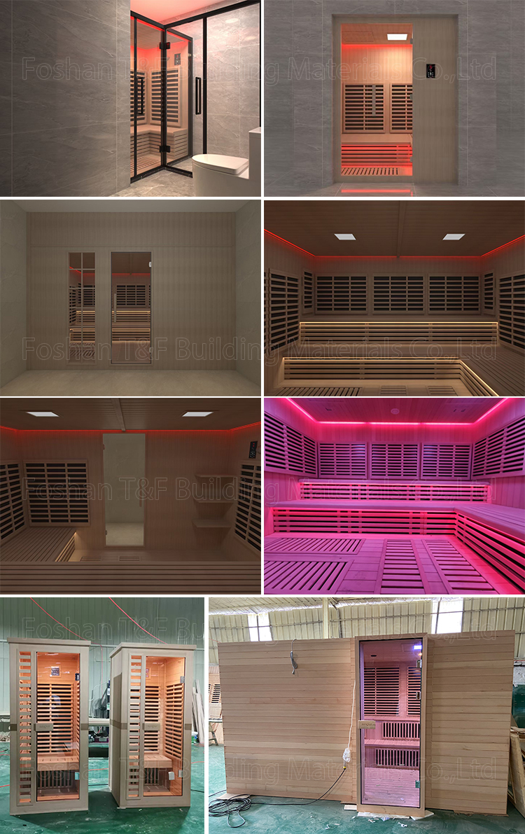4-6 Person Traditional Outdoor Wood Cube Deluxe Healthy Steam Sauna House Far Infrared Sauna Room