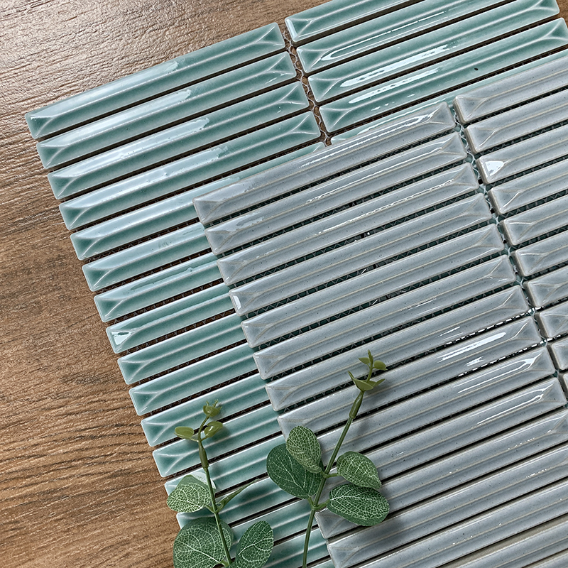Good Price China Kitkat Strip 3D Wall Panel Porcelain Backsplash Kitchen Bathroom Mozaic Tile Mosaic