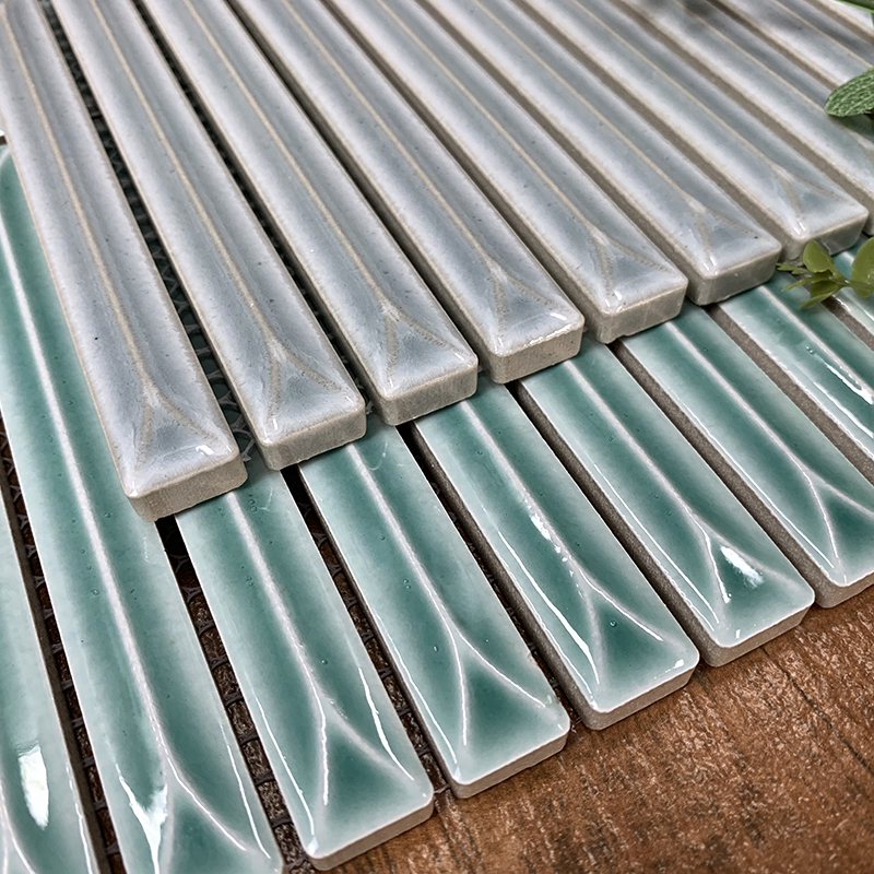 Good Price China Kitkat Strip 3D Wall Panel Porcelain Backsplash Kitchen Bathroom Mozaic Tile Mosaic