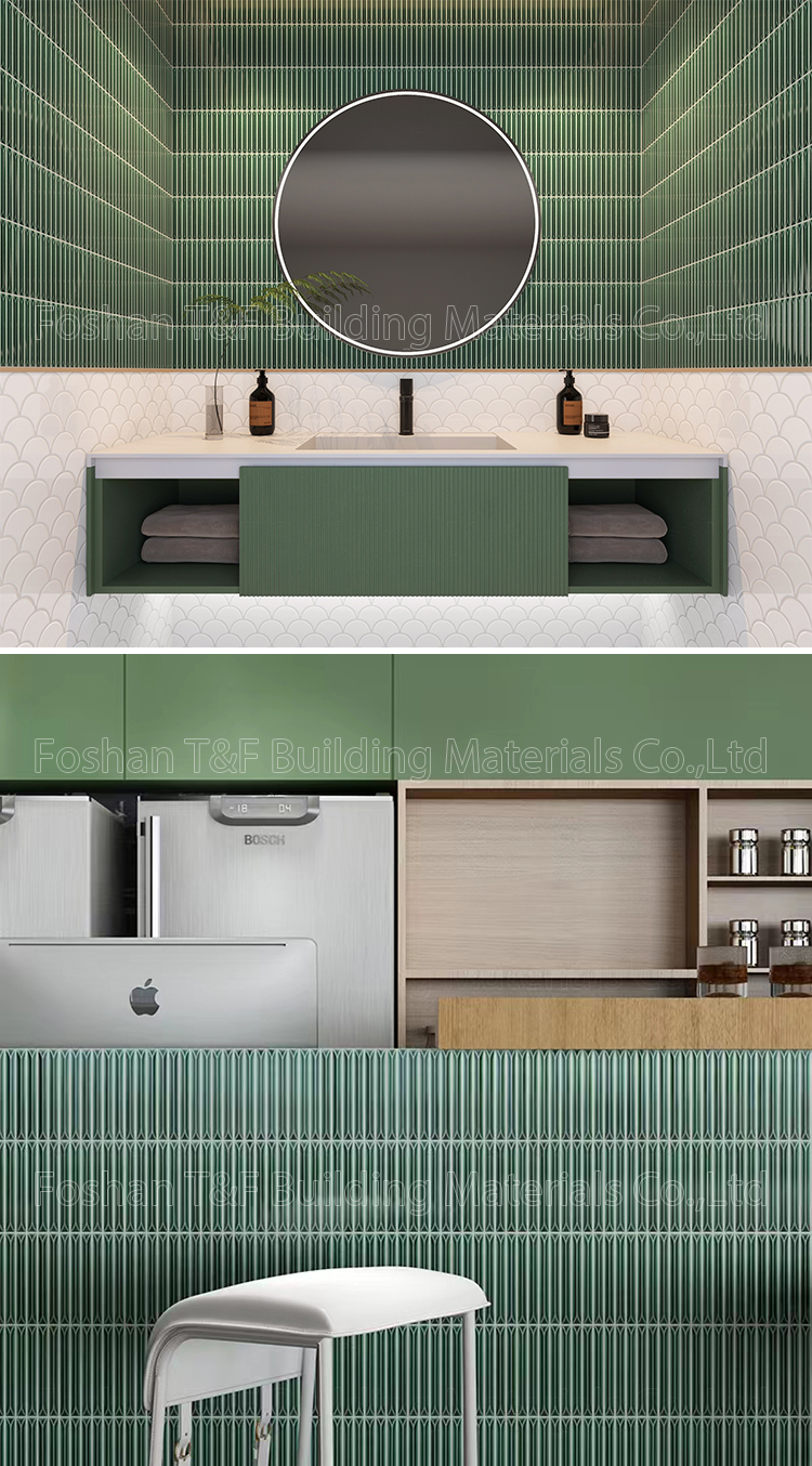 Good Price China Kitkat Strip 3D Wall Panel Porcelain Backsplash Kitchen Bathroom Mozaic Tile Mosaic